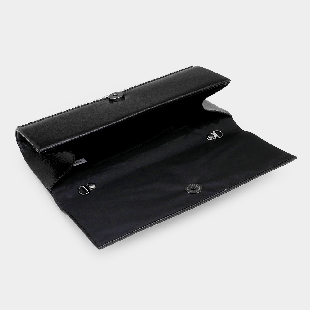 Black Clutch with Red and Green Stripe - Picture 3 of 3